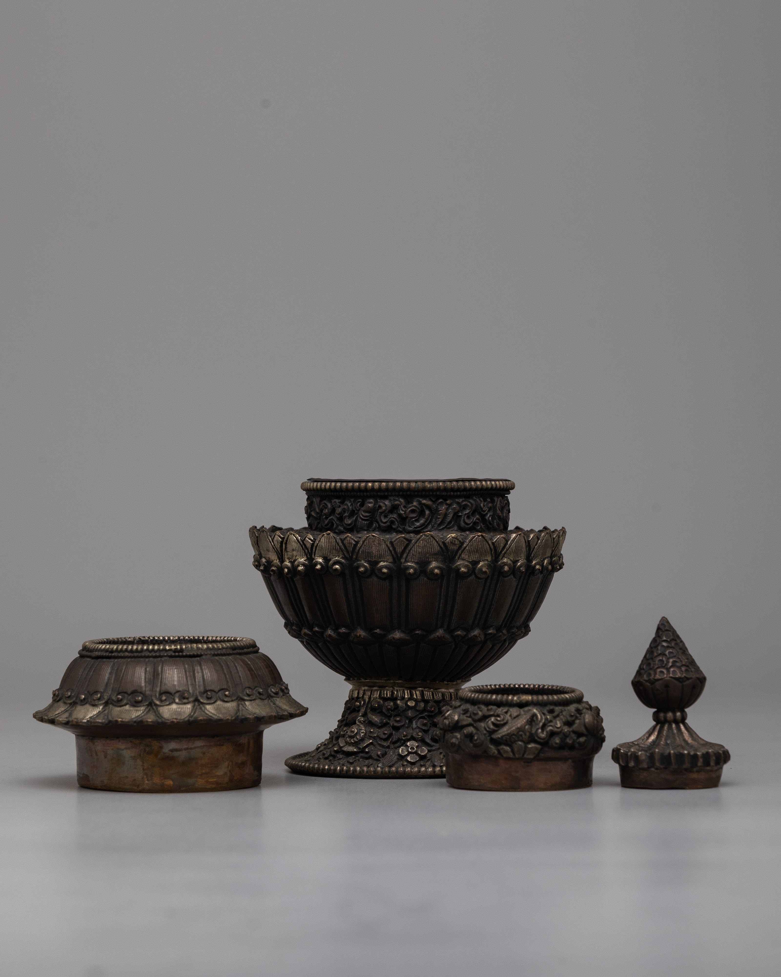 Oxidized Copper Dhupur Rice Pot | Traditional Vessel for Sacred Offerings