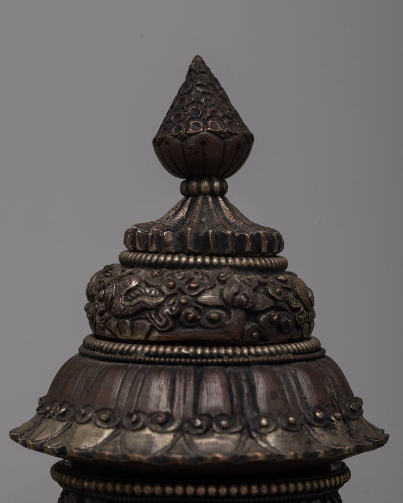 Oxidized Copper Dhupur Rice Pot | Traditional Vessel for Sacred Offerings