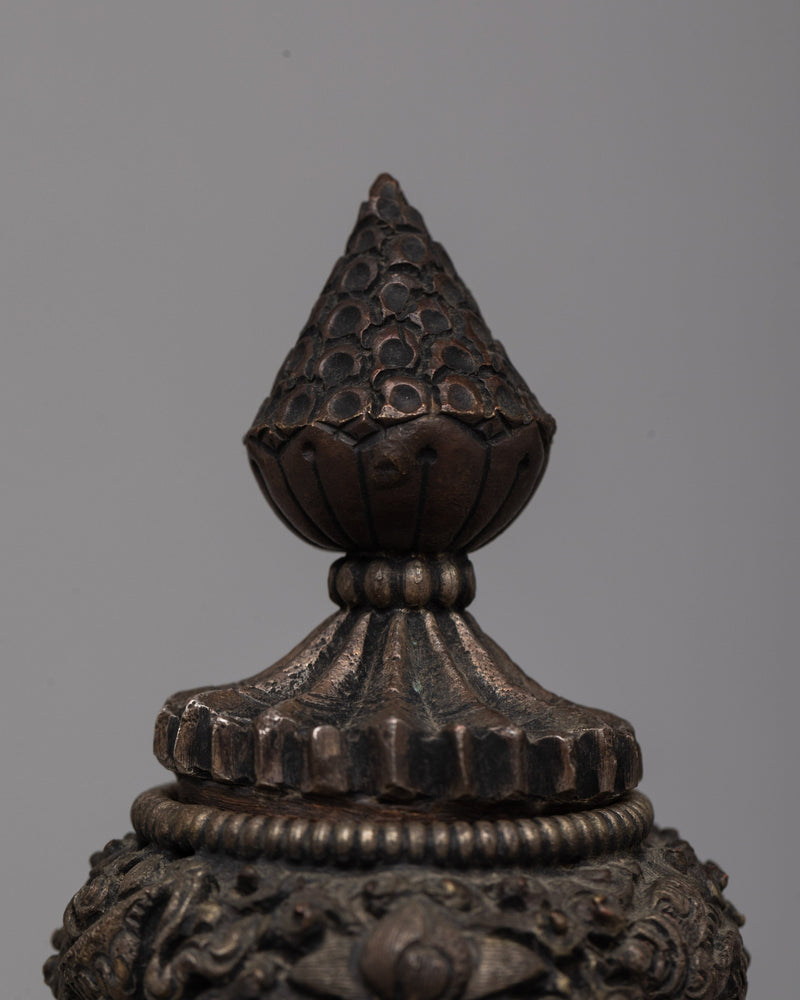 Oxidized Copper Dhupur Rice Pot | Traditional Vessel for Sacred Offerings