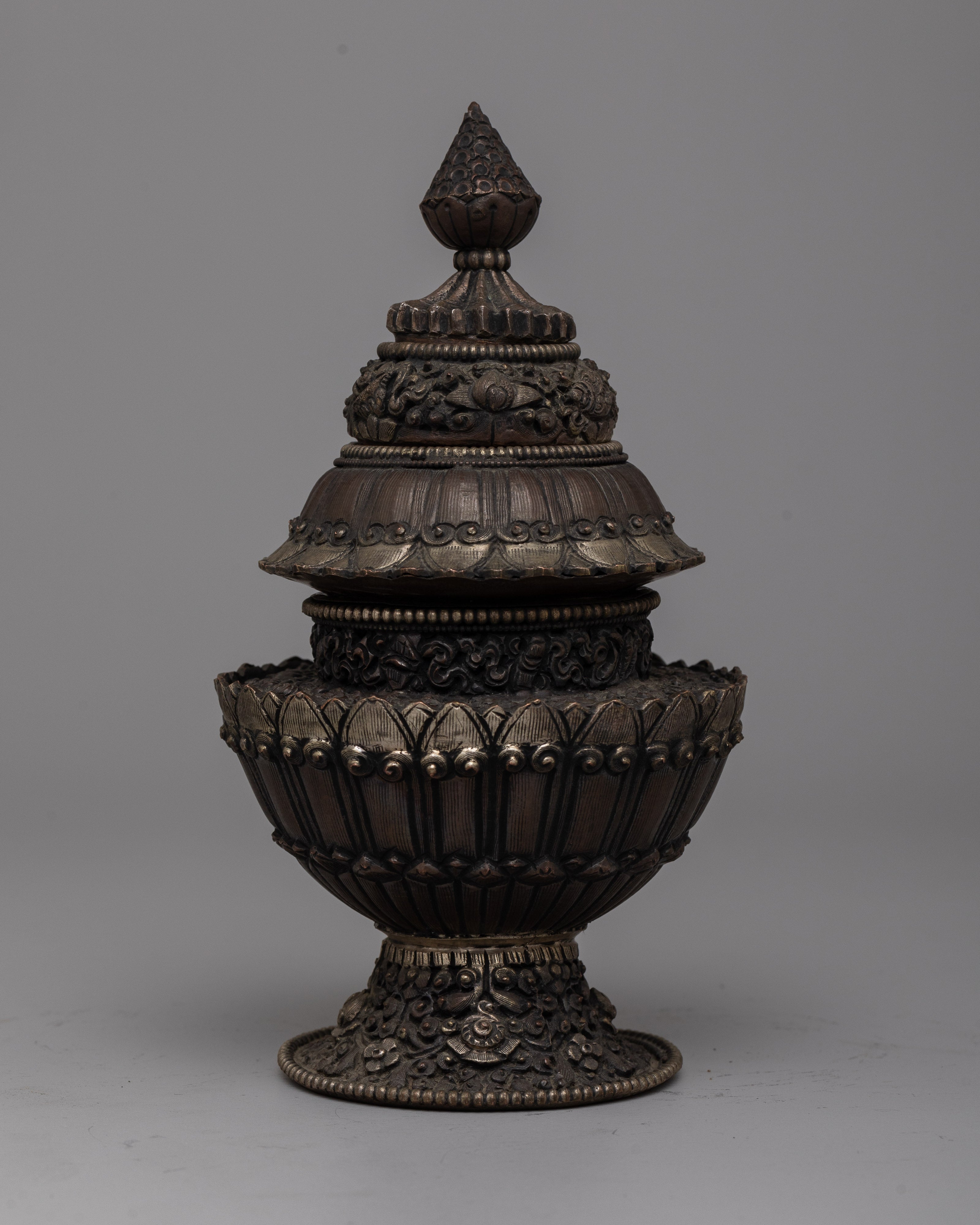 Oxidized Copper Dhupur Rice Pot | Traditional Vessel for Sacred Offerings