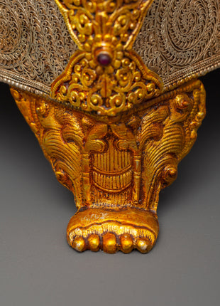 Buddhist Ritual Treasure Box | Silver & Gold Plated Sacred Altar Box