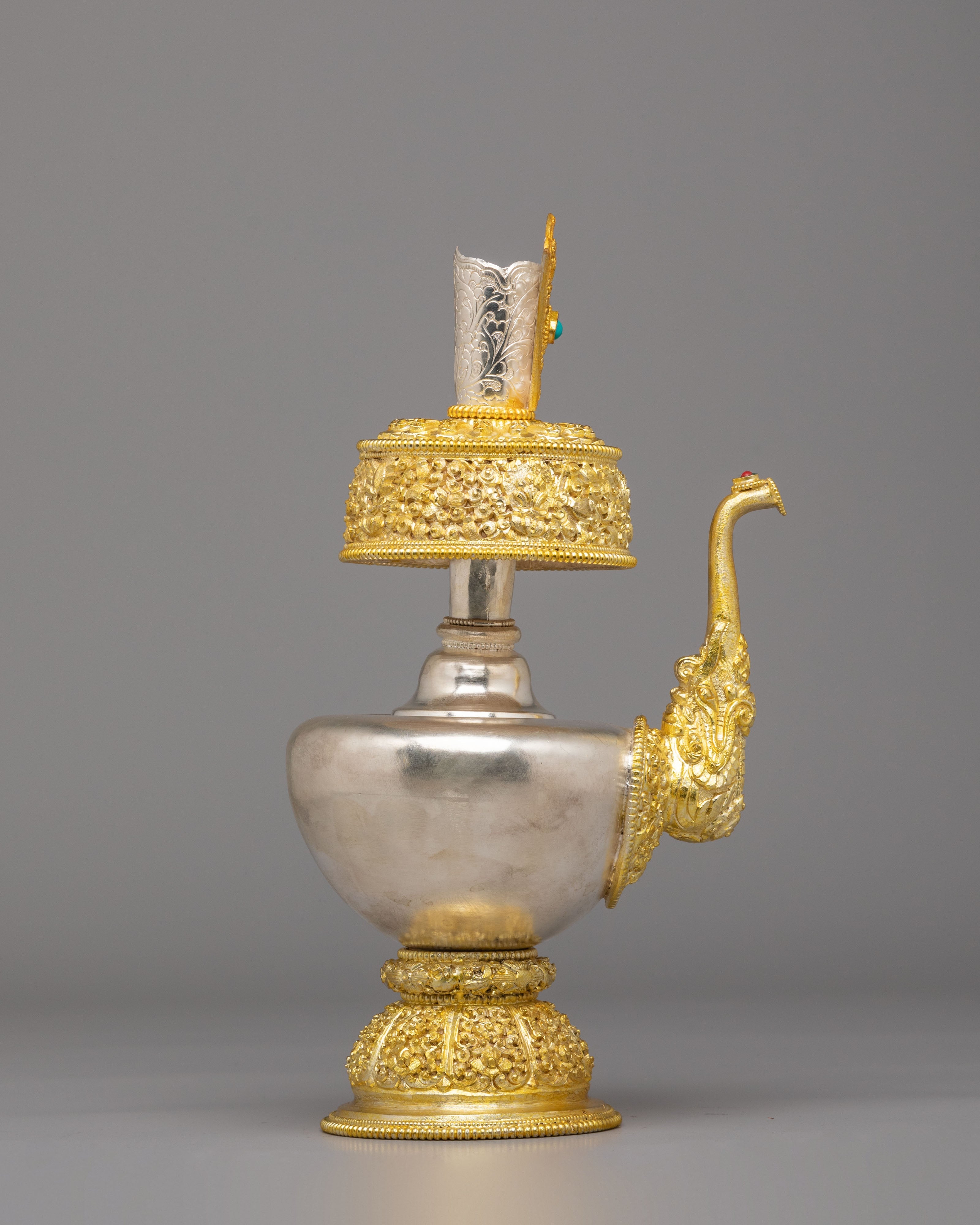 Handmade Tibetan Bhumba Set | Sacred Ritual Offering Vessel for Altars