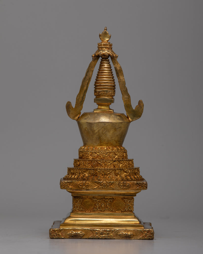 Shrine Buddha Stupa | Handcrafted Copper Decor for Spiritual Altar