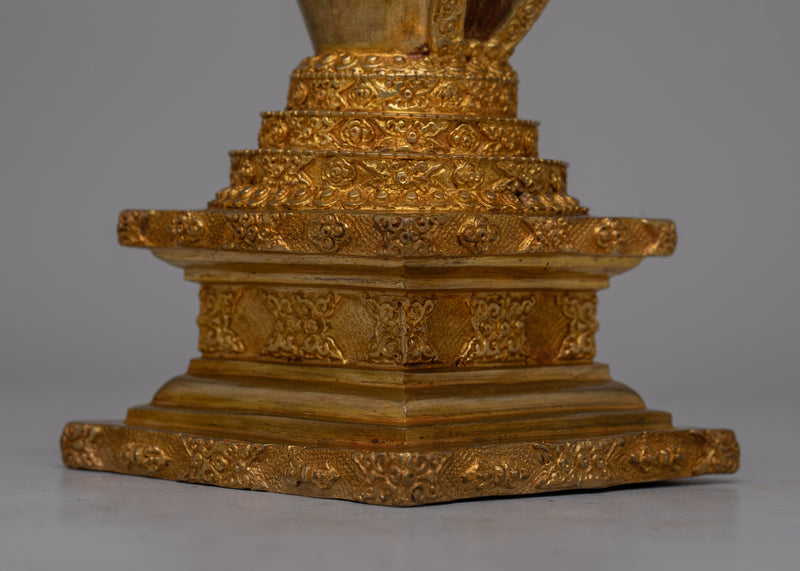 Shrine Buddha Stupa | Handcrafted Copper Decor for Spiritual Altar