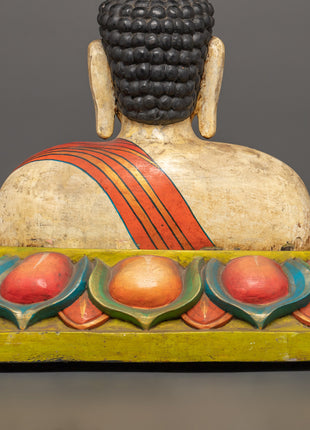 Handcrafted Wooden Buddha Head Statue | Peace and Enlightenment Art