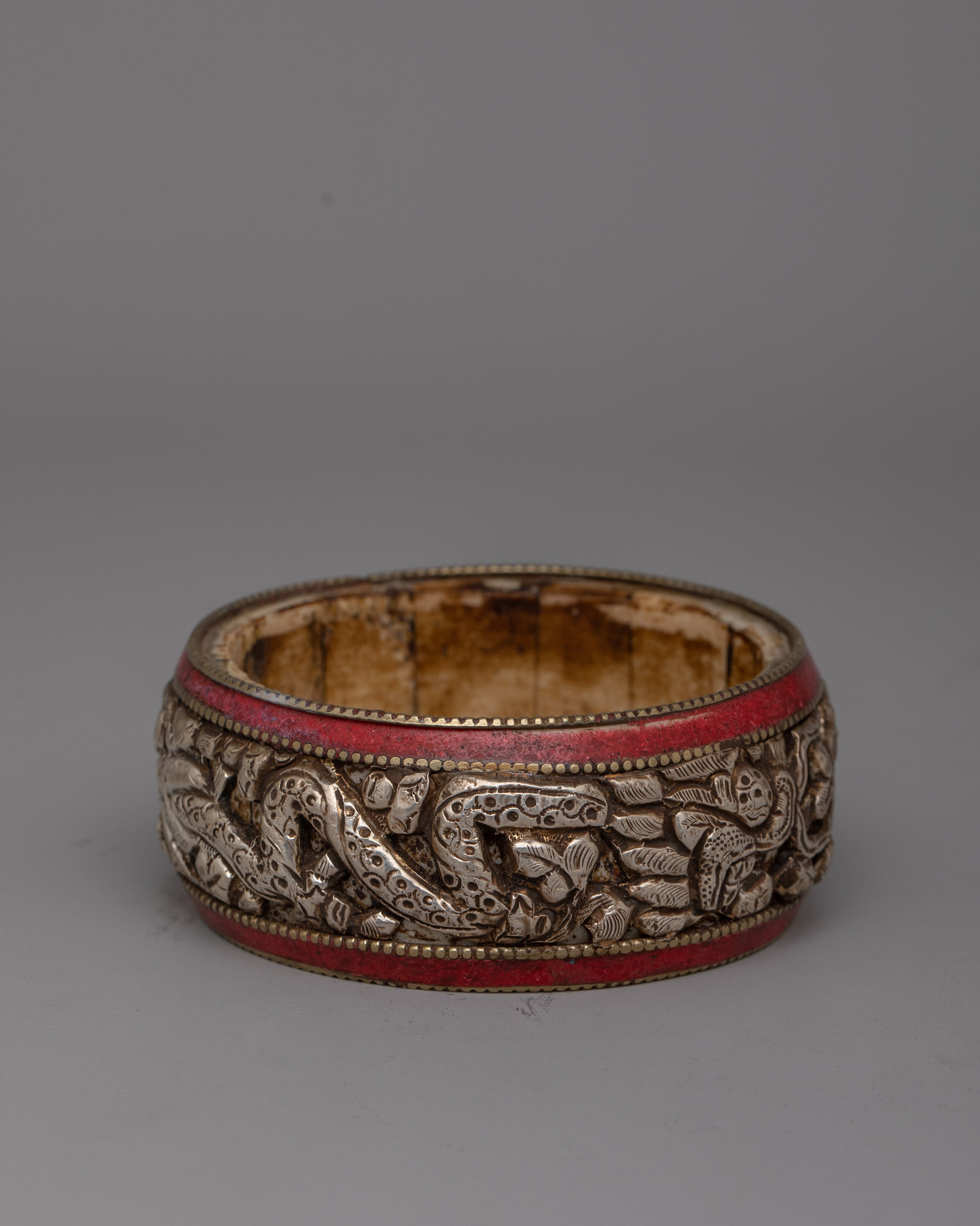 Tibetan Silver Bangle Bracelet | Handcrafted Ethnic Jewelry