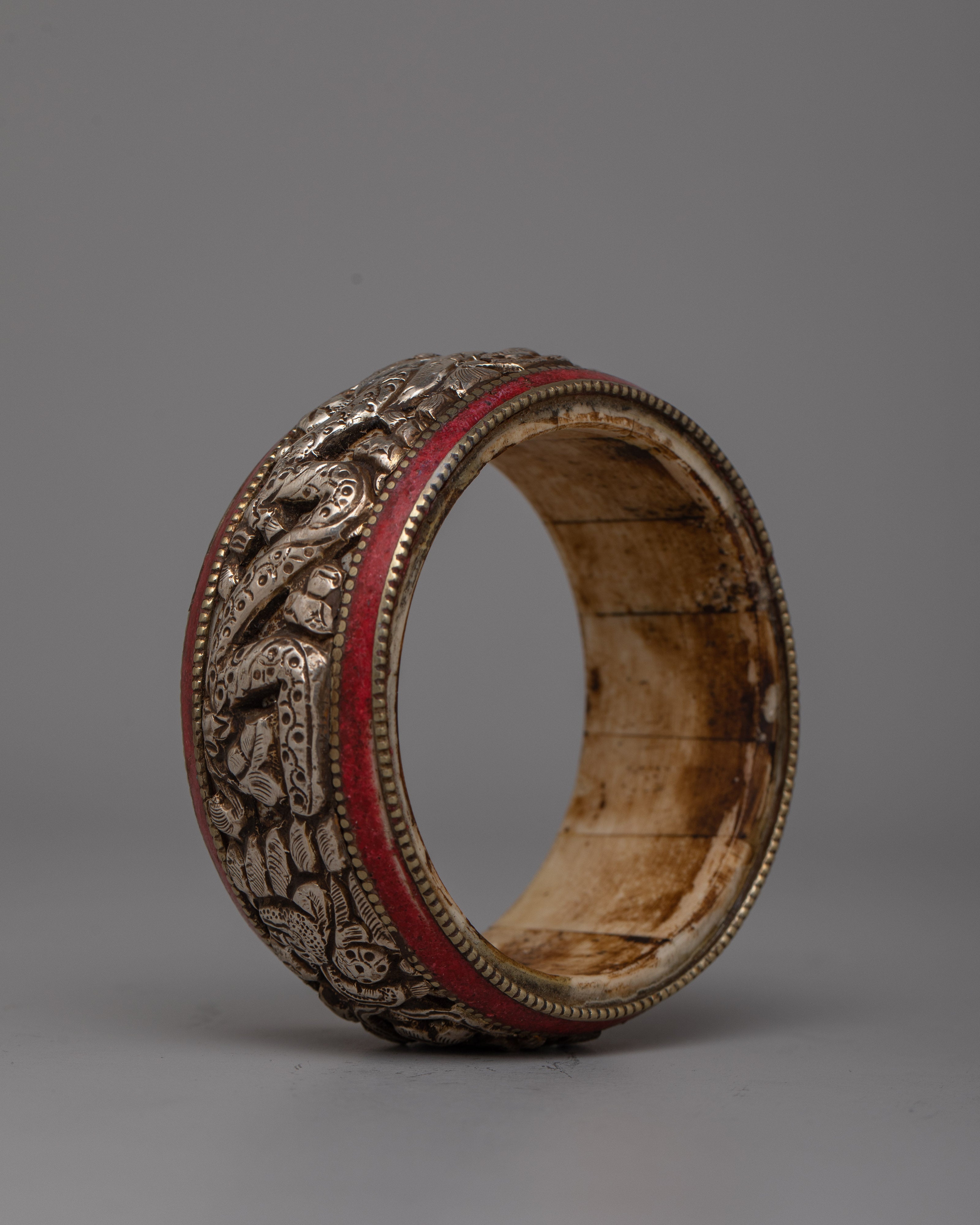 Tibetan Silver Bangle Bracelet | Handcrafted Ethnic Jewelry