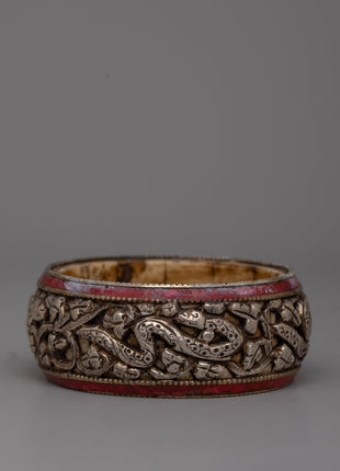 Tibetan Tibet Silver Bangle Bracelet |  Authentic Handcrafted Jewelry from the Himalayas