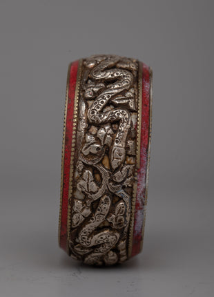Tibetan Tibet Silver Bangle Bracelet |  Authentic Handcrafted Jewelry from the Himalayas