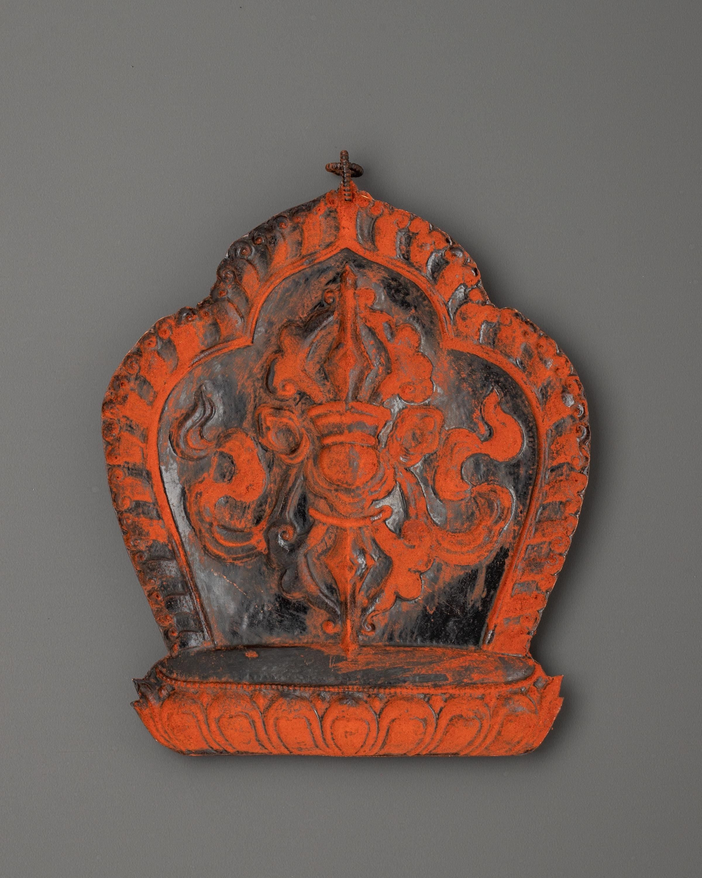 Wall Hanging with Vajra Carved Art | Powerful Symbol of Spiritual Strength