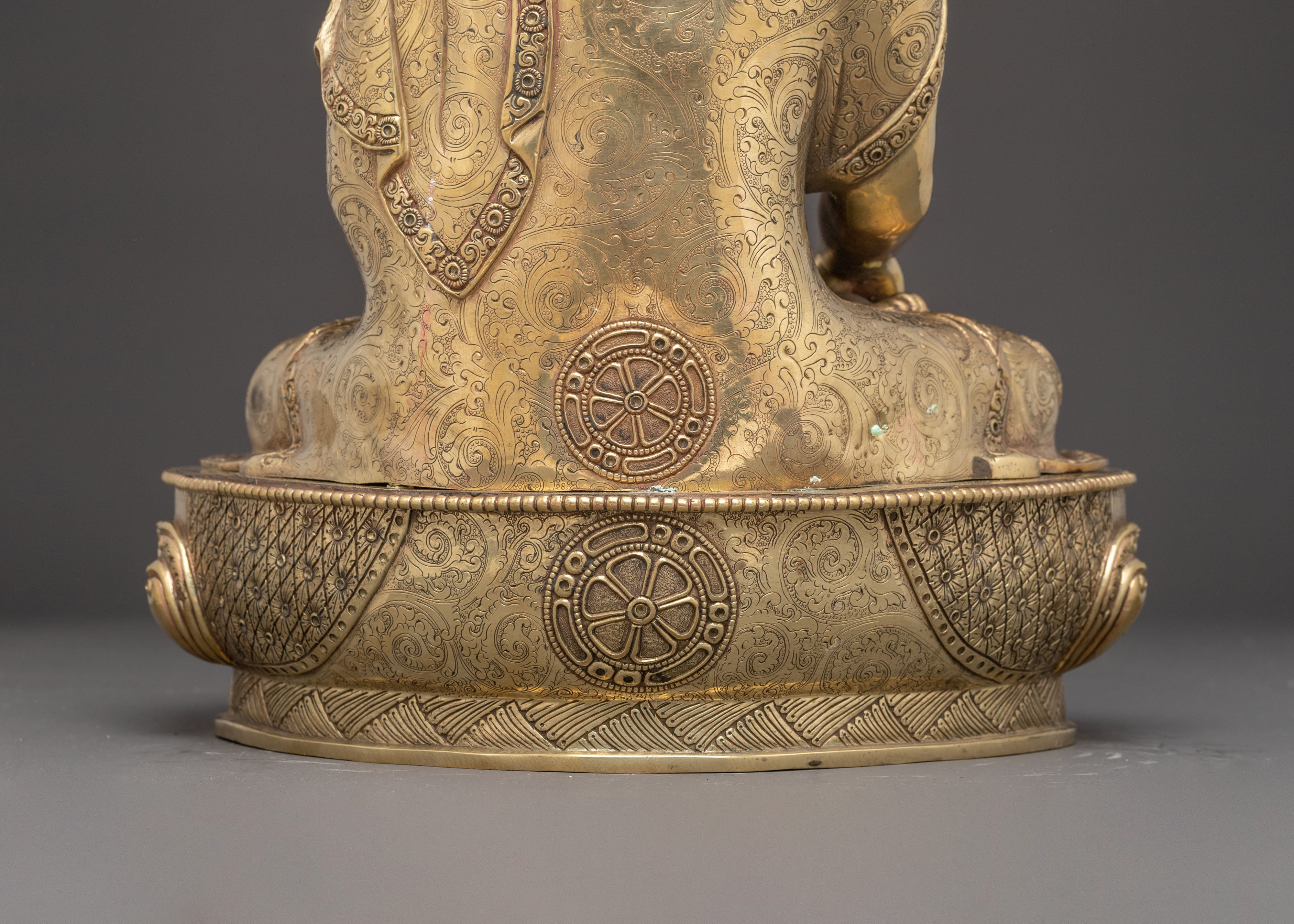 Tibetan Three Buddha Statue Set | Medicine Buddha, Shakyamuni Buddha & Amitabha Buddha