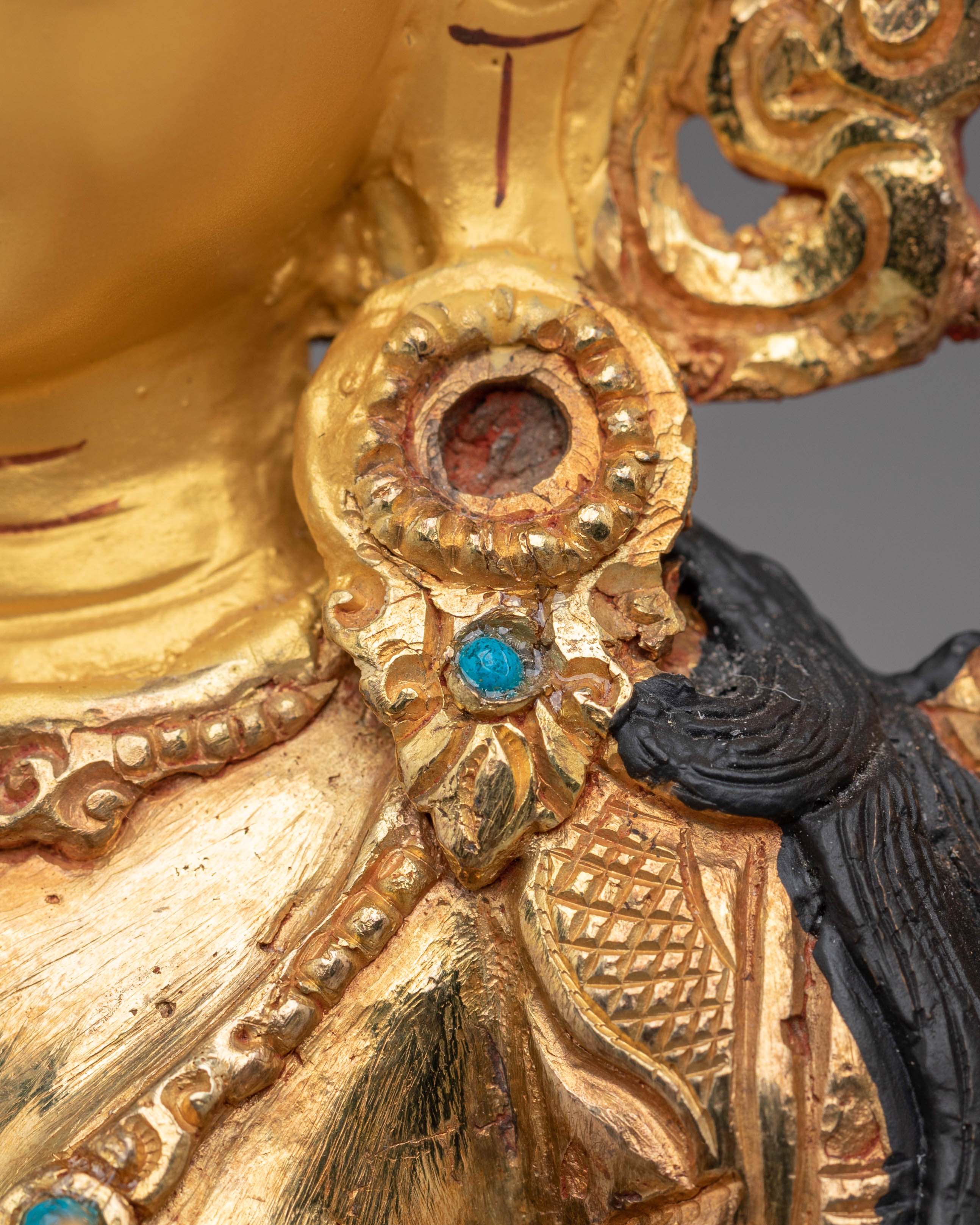 Sacred Wisdom Deity Manjushri Statue | Copper Body with Gold Plating