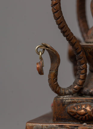 Authentic Buddhist Stupa in Oxidized Copper | Sacred Sculpture for Peace and Harmony