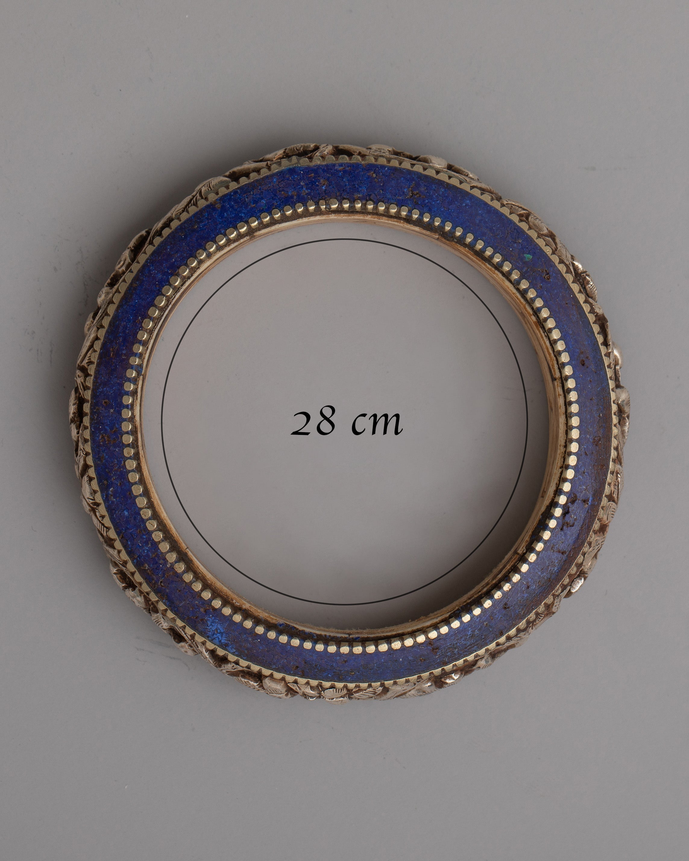 Silver Bangle with Lapis Lazuli | Elegant Fusion of Precious Stone and Exquisite Craftsmanship