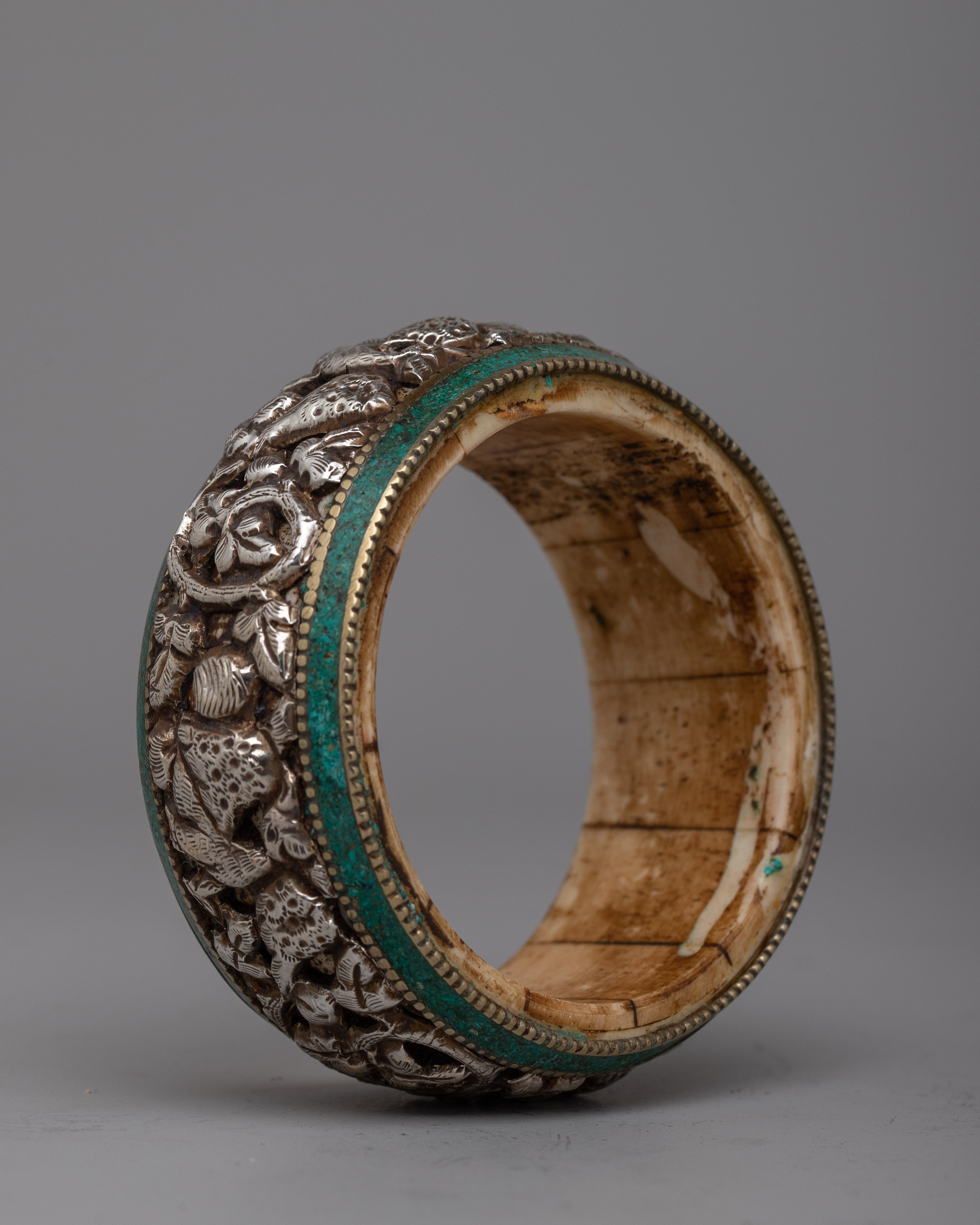 Silver Carved on Bangle | Handcrafted Beauty with Detailed Design