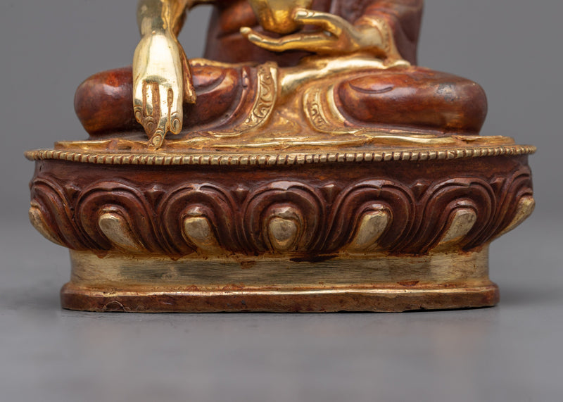 Shakyamuni Buddha Statue Tibet | Handcrafted Copper Body for Spiritual Grace