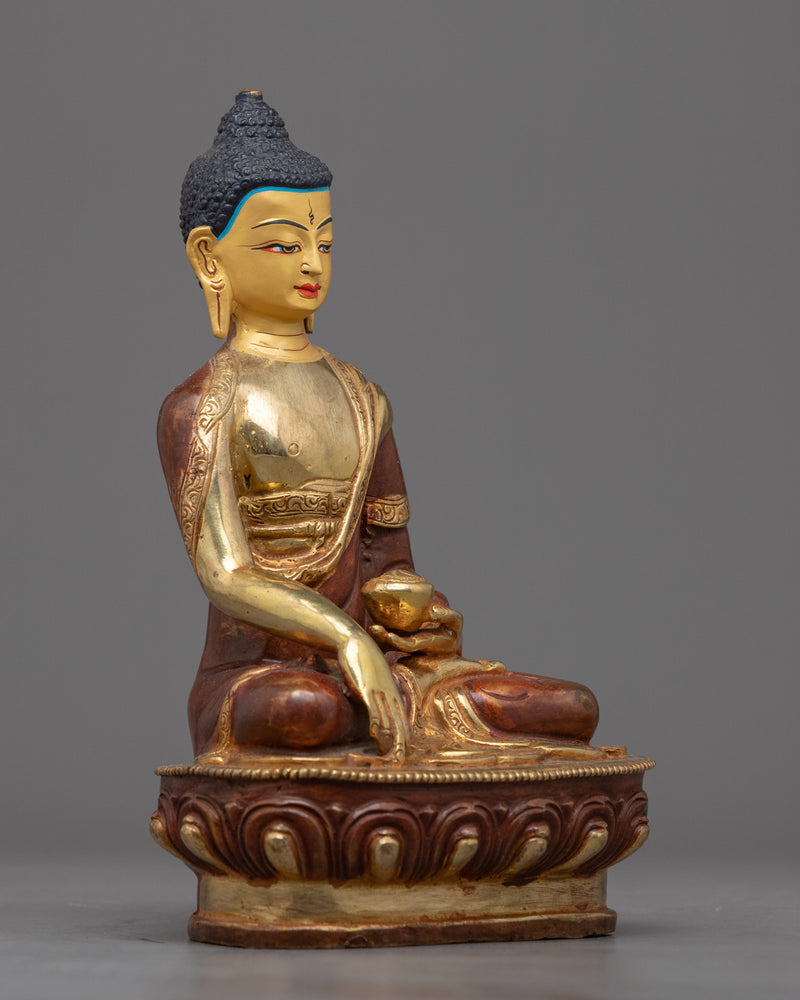 Shakyamuni Buddha Statue Tibet | Handcrafted Copper Body for Spiritual Grace