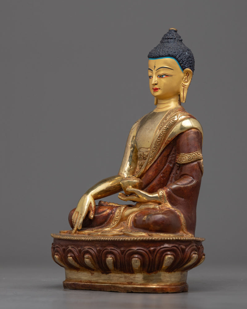 Shakyamuni Buddha Statue Tibet | Handcrafted Copper Body for Spiritual Grace