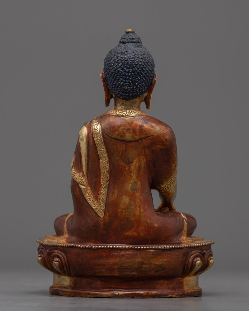 Shakyamuni Buddha Statue Tibet | Handcrafted Copper Body for Spiritual Grace