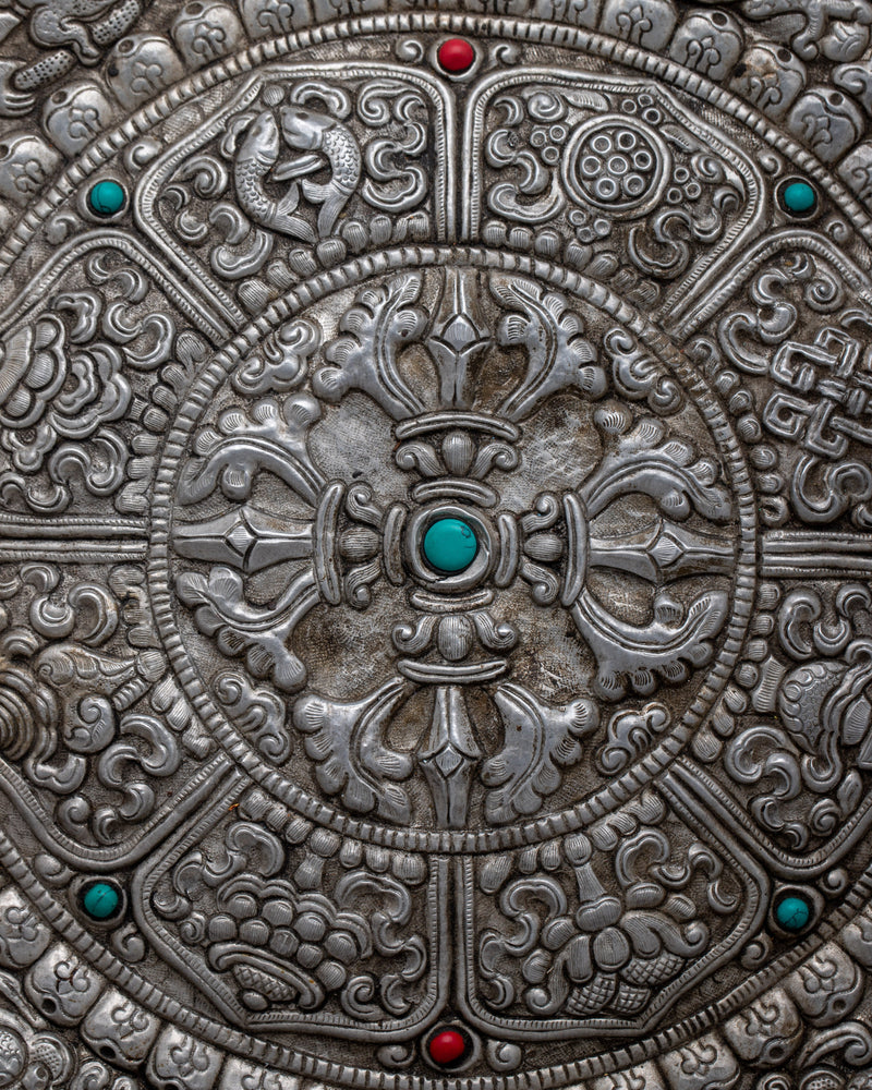 Bishwo Vajra Metal Thangka | Intricate Spiritual Artistry in Metalwork