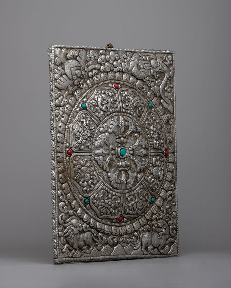 Bishwo Vajra Metal Thangka | Intricate Spiritual Artistry in Metalwork