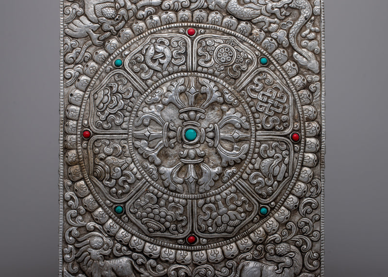 Bishwo Vajra Metal Thangka | Intricate Spiritual Artistry in Metalwork