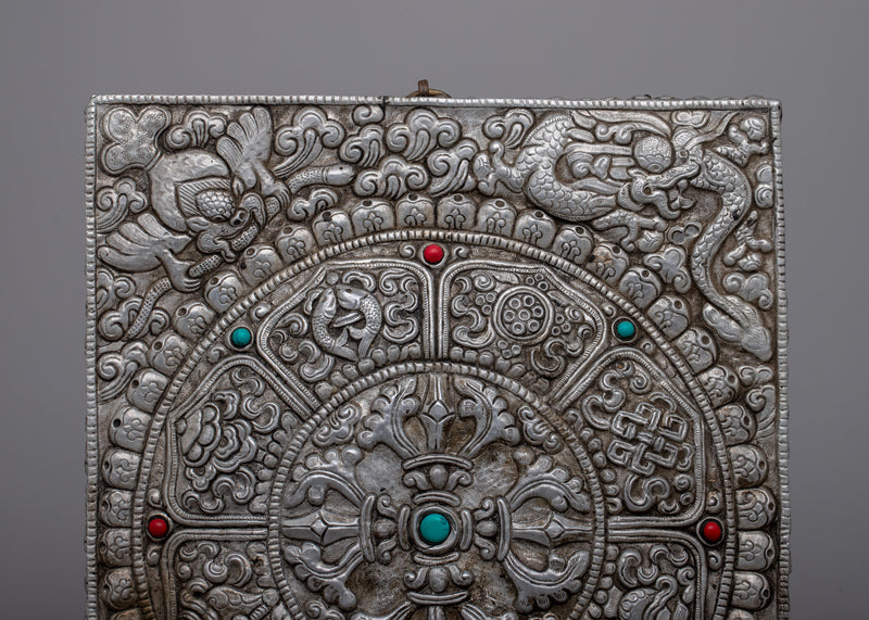 Bishwo Vajra Metal Thangka | Intricate Spiritual Artistry in Metalwork