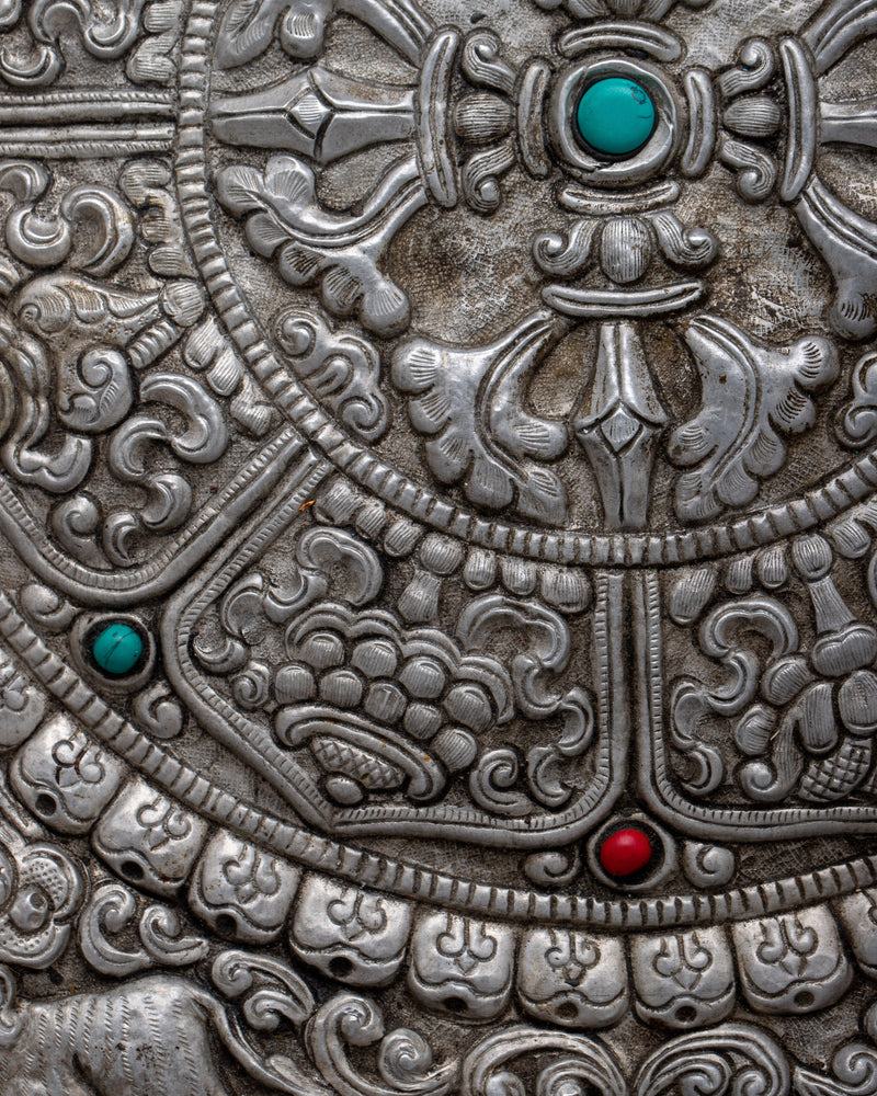 Bishwo Vajra Metal Thangka | Intricate Spiritual Artistry in Metalwork