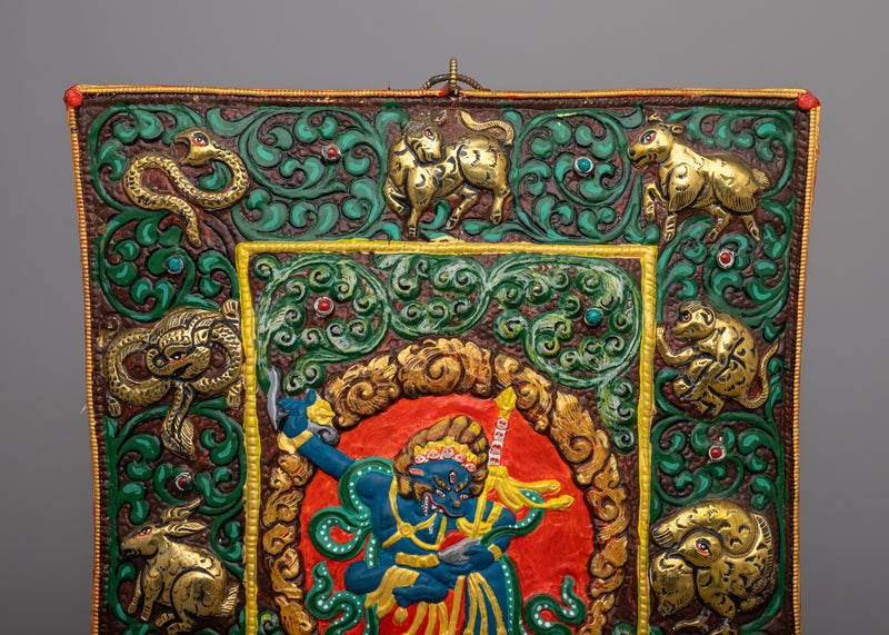 Vajravarahi Metal Thanka Wall Hanging | Symbol of Divine Feminine Energy and Spiritual Power