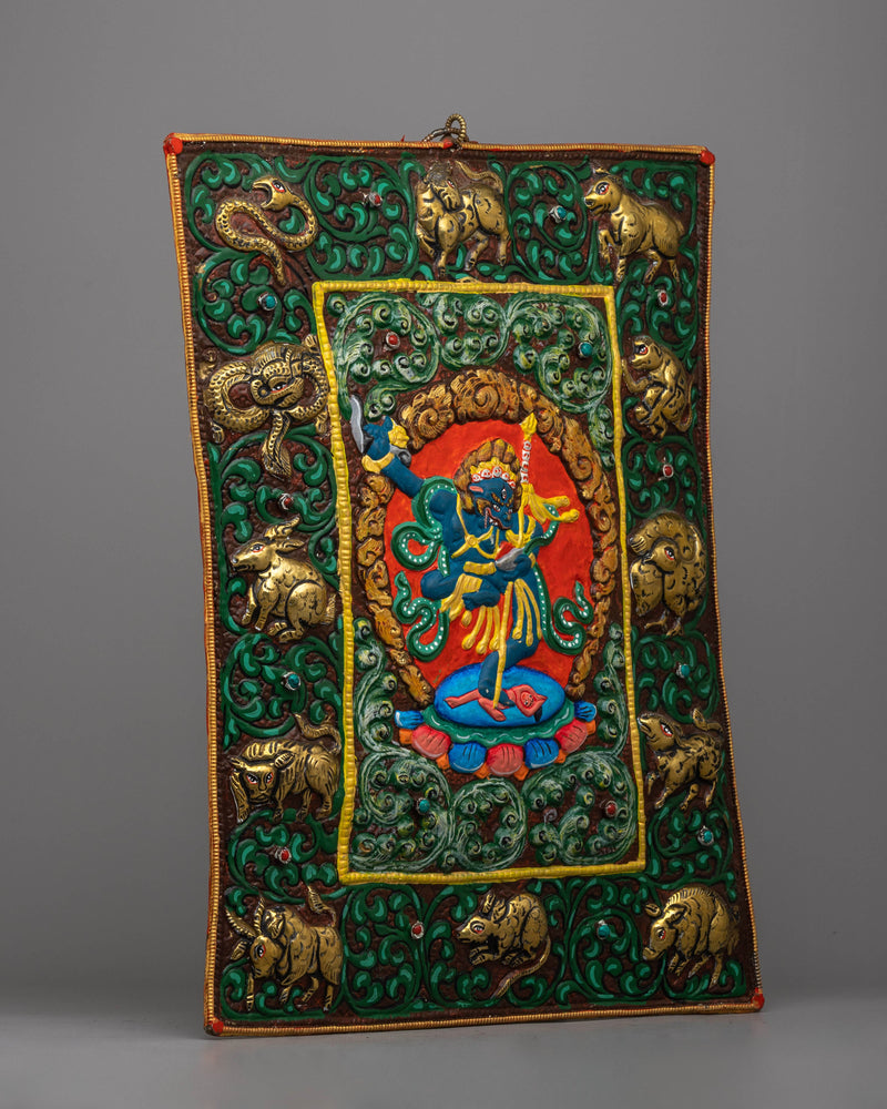 Vajravarahi Metal Thanka Wall Hanging | Symbol of Divine Feminine Energy and Spiritual Power