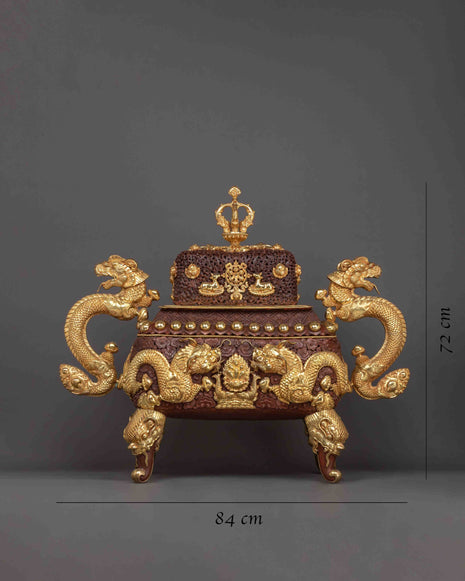 Traditional Copper Incense Burner | Vessel for Aromatic Offerings in Spiritual Practices