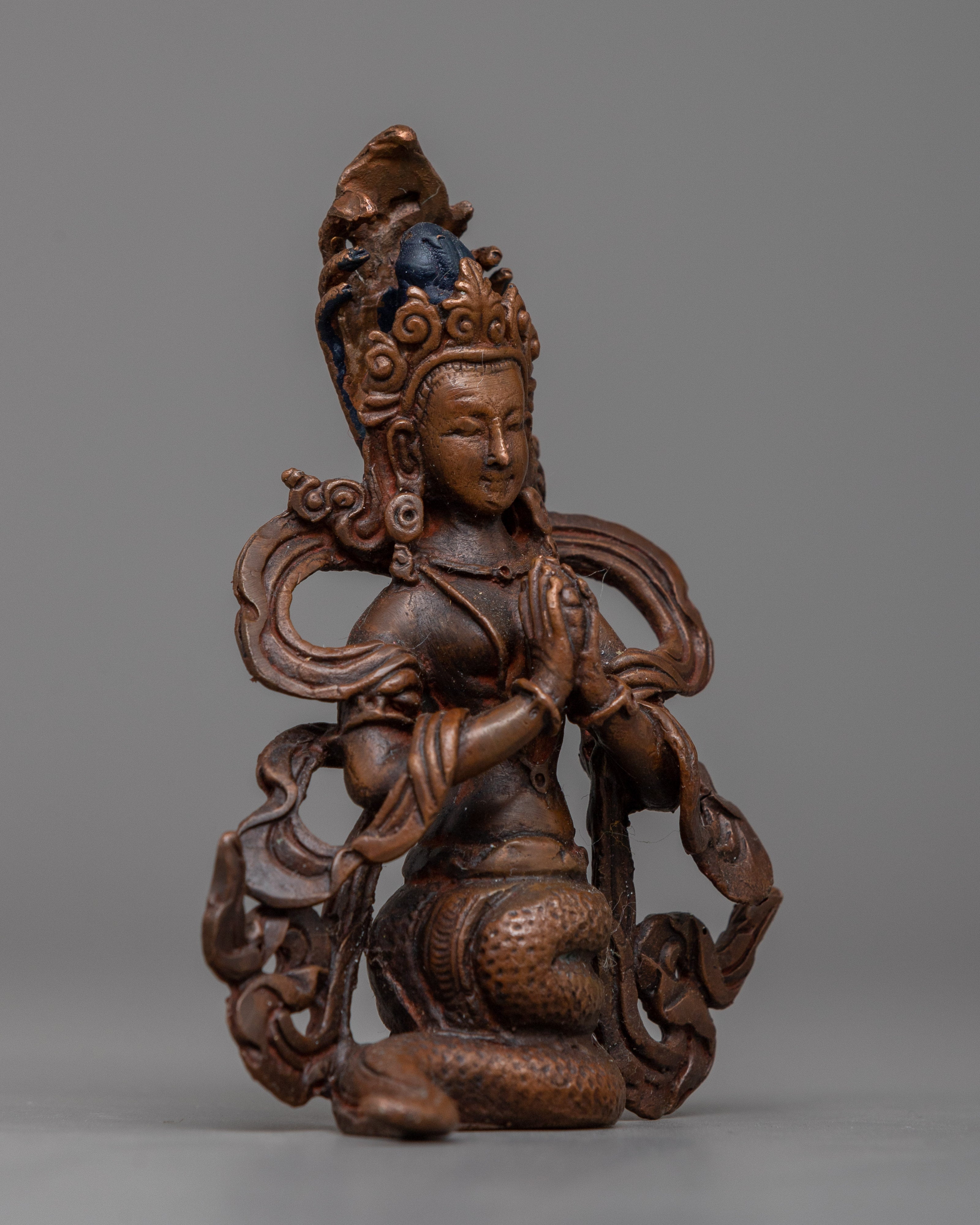 Copper Naga Kanya Statue | Exquisite Craftsmanship Honoring Serpent Deity