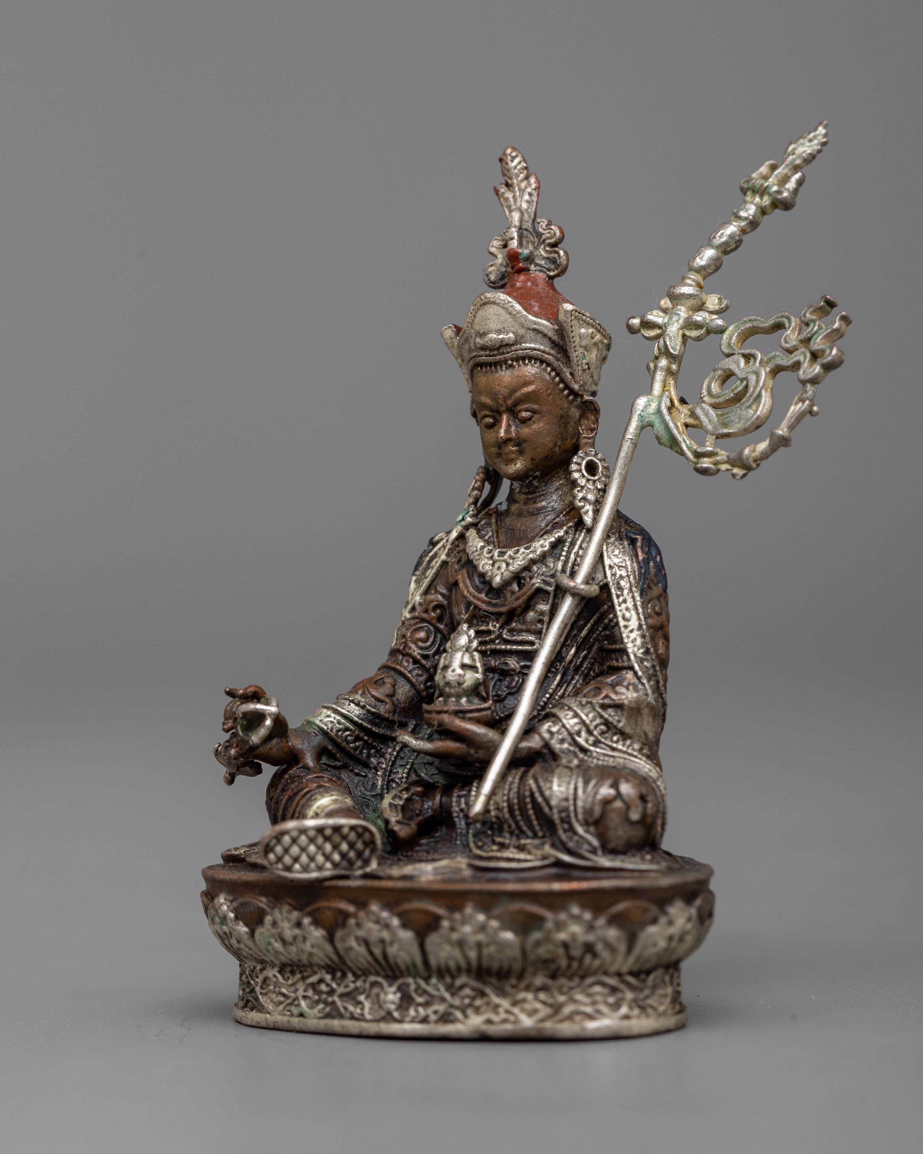 Master Guru Rinpoche Statue | Copper Form Enriched with 24K Gold Finish