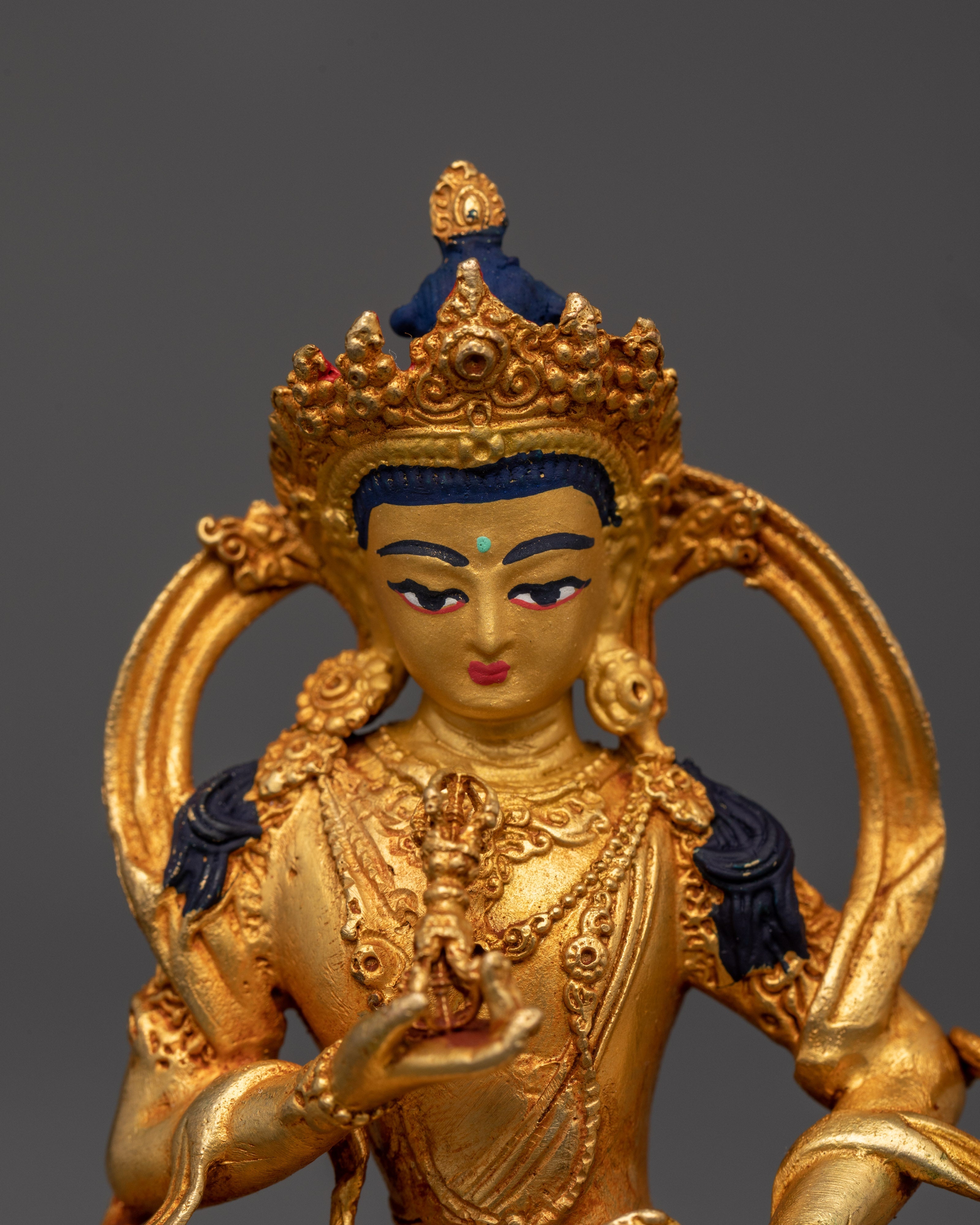 Divine Vajrasattva Statue with Vajra | Tibetan Buddha Healing Sculpture