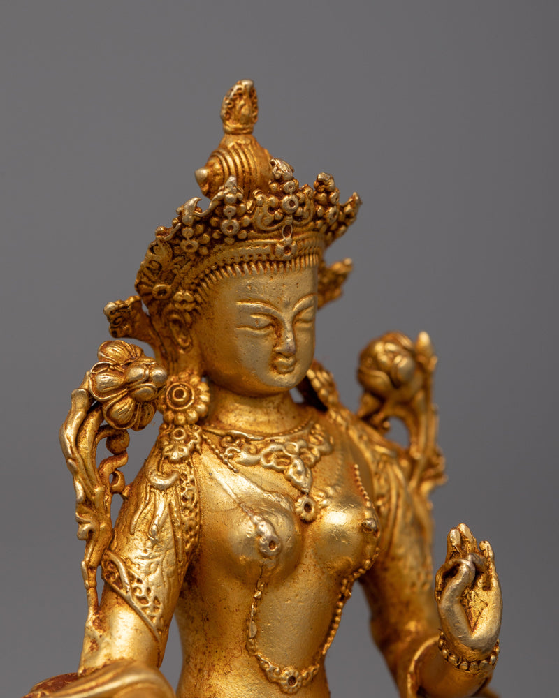 Machine-Made Green Tara Statue | Divine Protection, and Compassion