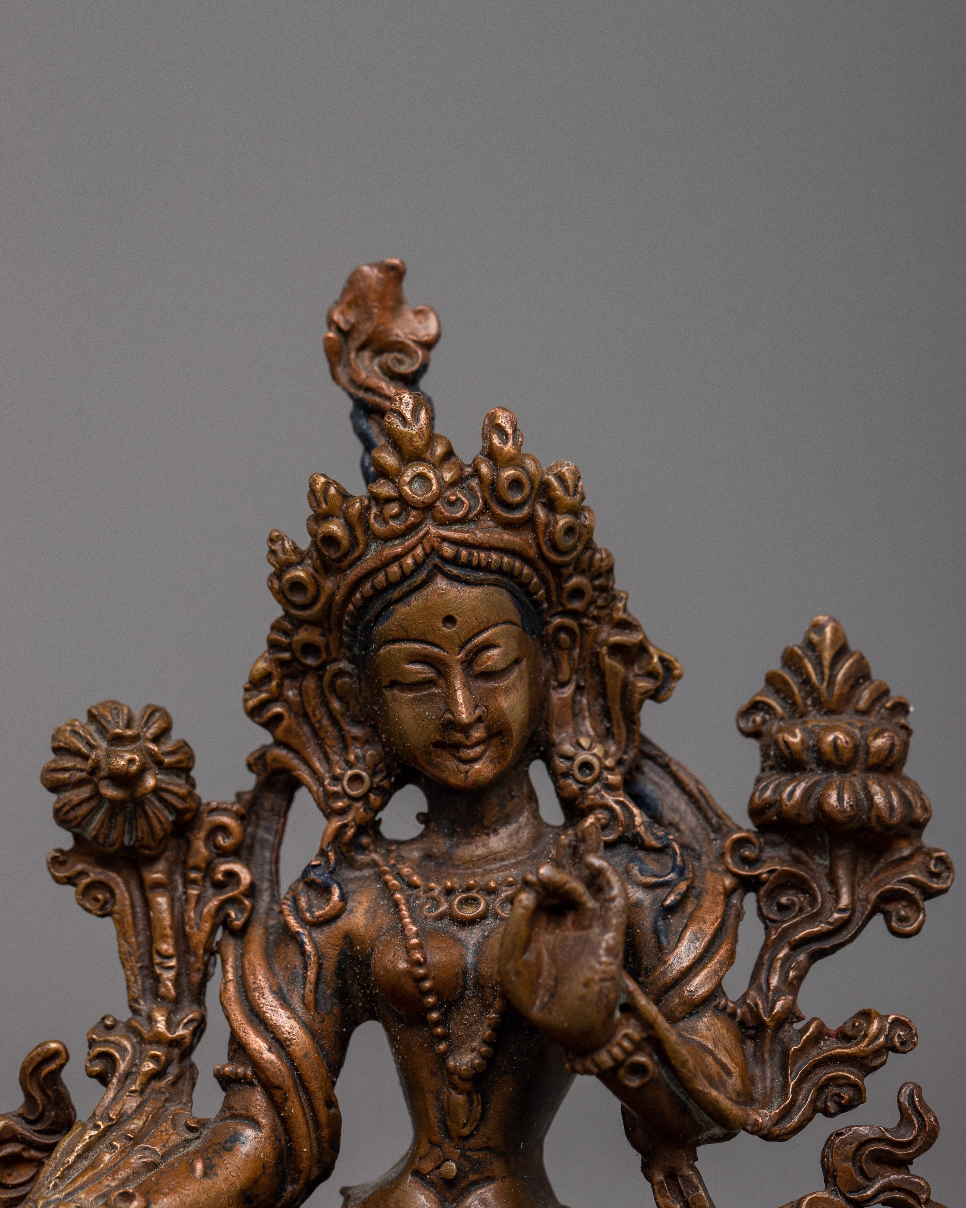 Mini Green Tara Statue \ Petite Symbol of Compassion and Protection