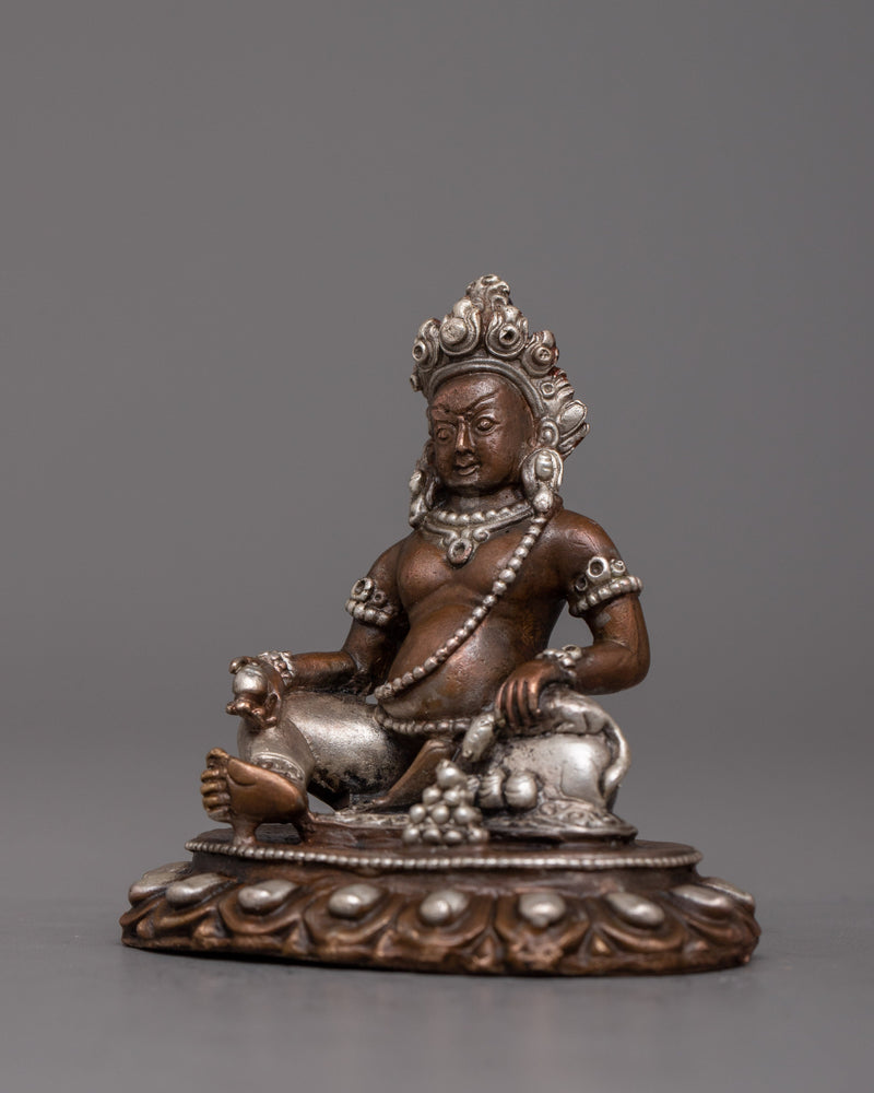 Dzambhala Copper Oxidized Statue | Serene Representation of the Wealth Deity