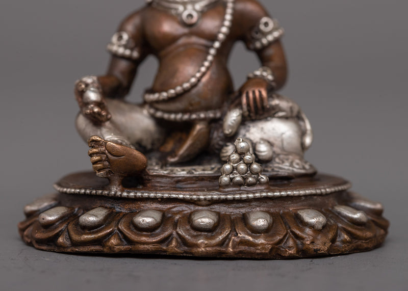 Dzambhala Copper Oxidized Statue | Serene Representation of the Wealth Deity