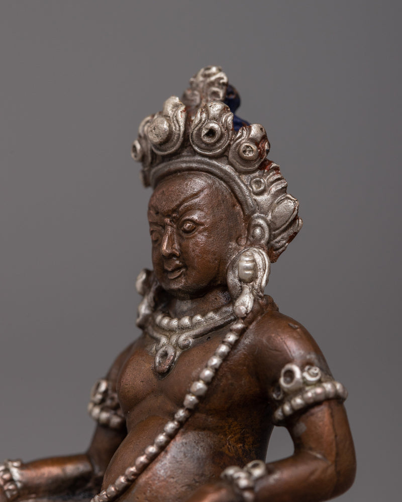 Dzambhala Copper Oxidized Statue | Serene Representation of the Wealth Deity