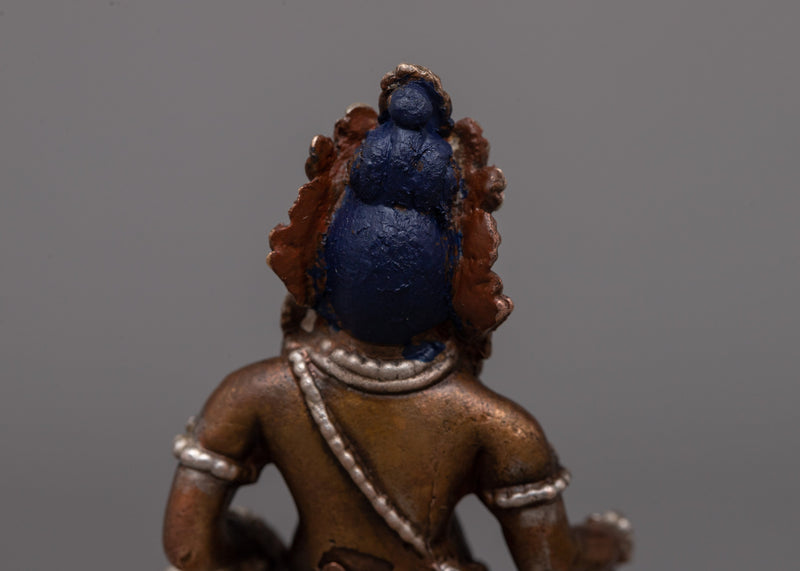 Dzambhala Copper Oxidized Statue | Serene Representation of the Wealth Deity