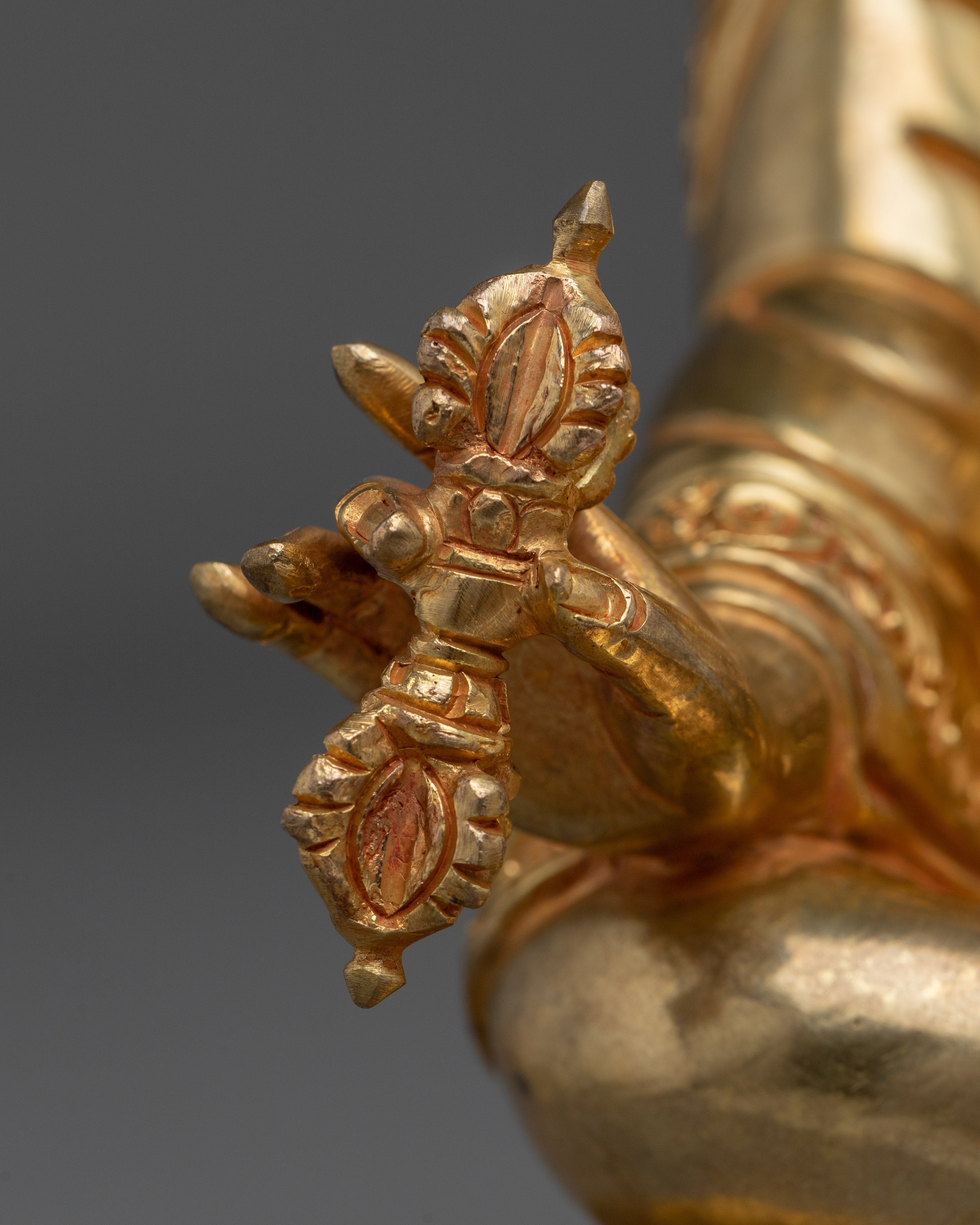 Guru Rinpoche Padmasambhava Copper Statue | 24K Gold Gilded Buddhist Sculpture