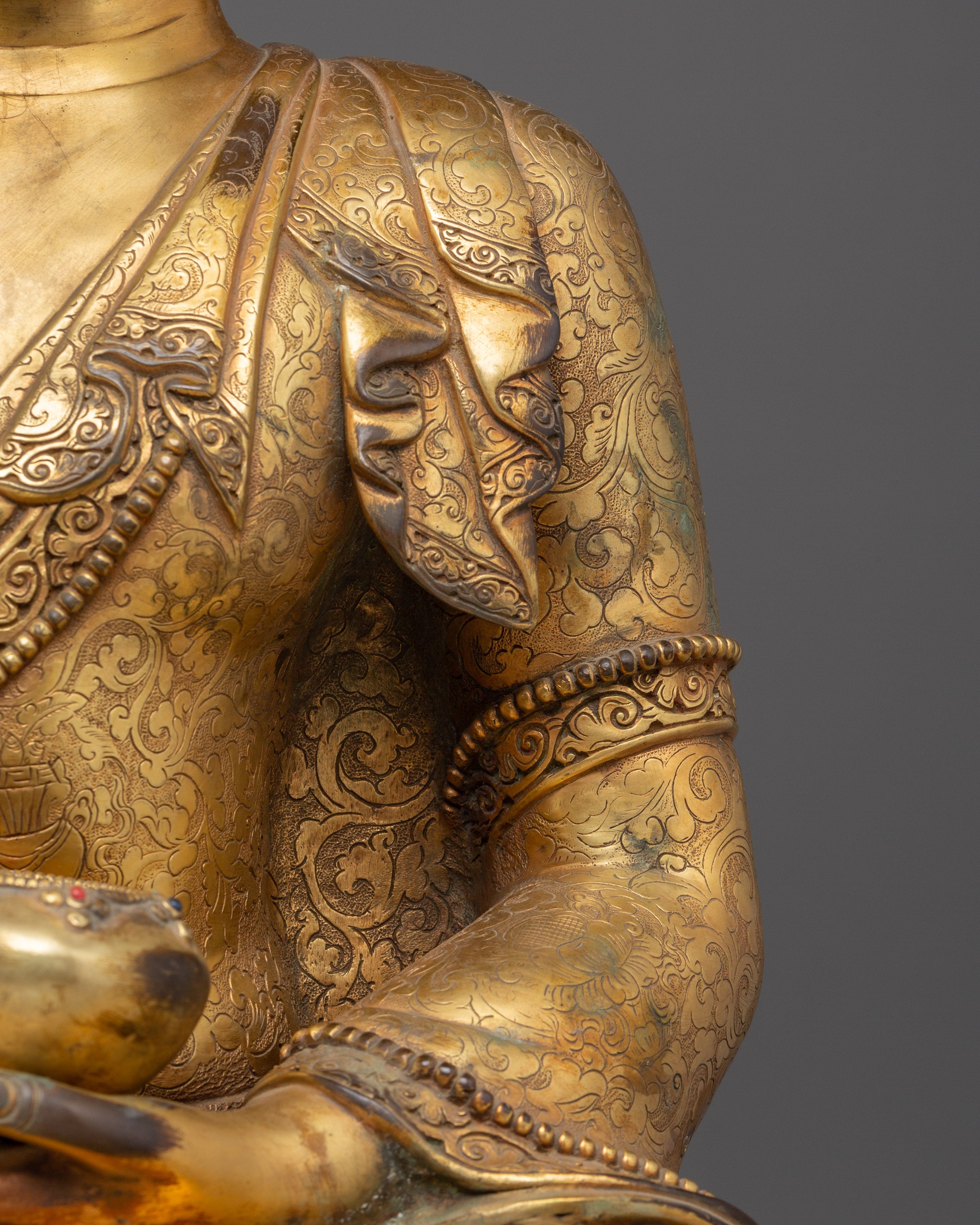 Copper Gold Plated Shakyamuni Buddha | Statue for Meditation, Spiritual Growth