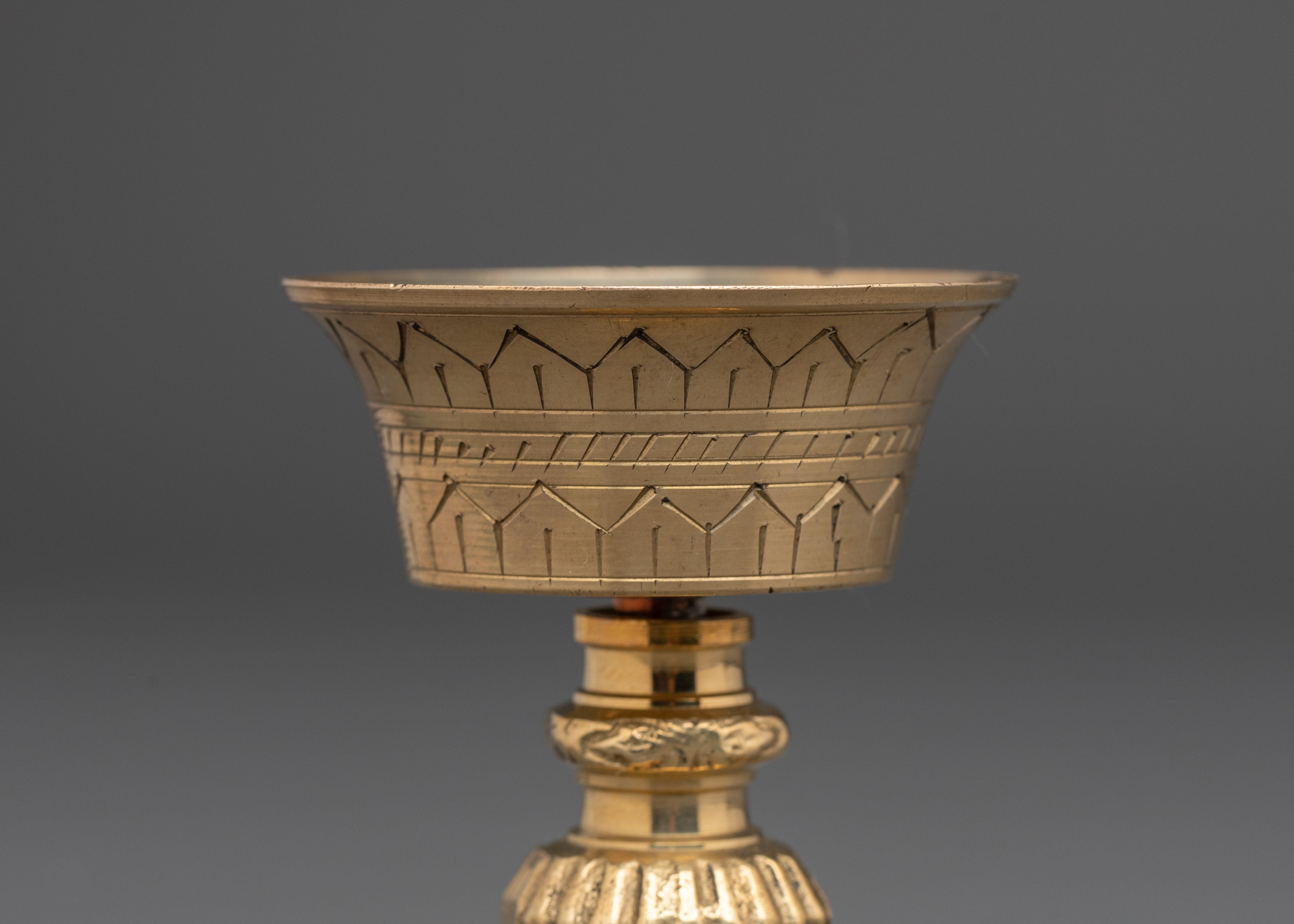 Handcrafted Traditional Tibetan Butter Lamp | Spiritual Offering Bowl