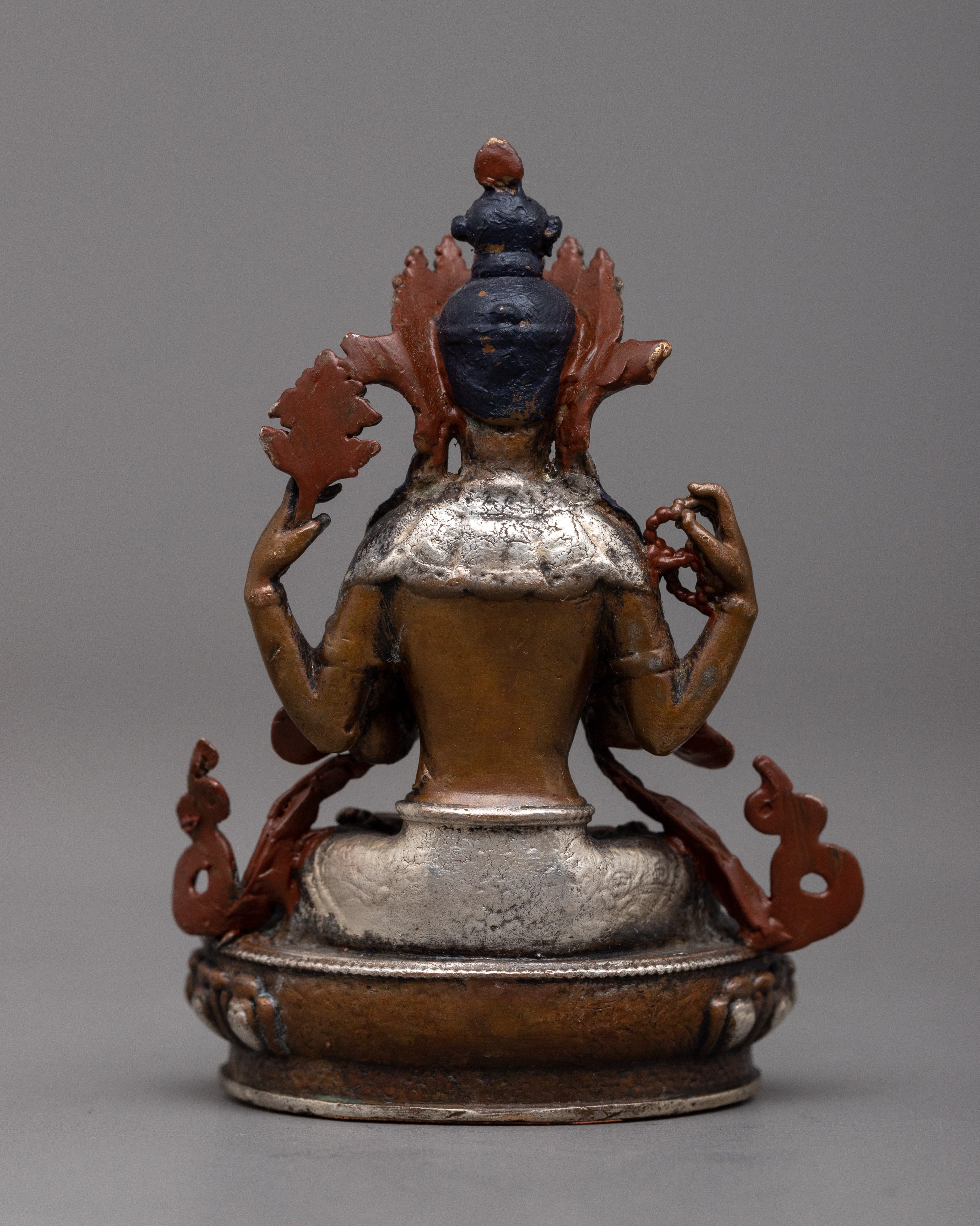 Chenrezig Oxidized Copper Statue | Sacred Representation of the Bodhisattva of Compassion