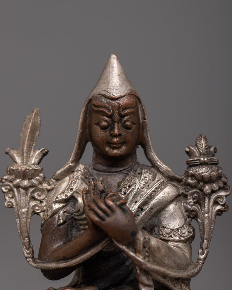 Tsongkhapa with Two Disciples Statue | Machine-Made Representation of Spiritual Guidance