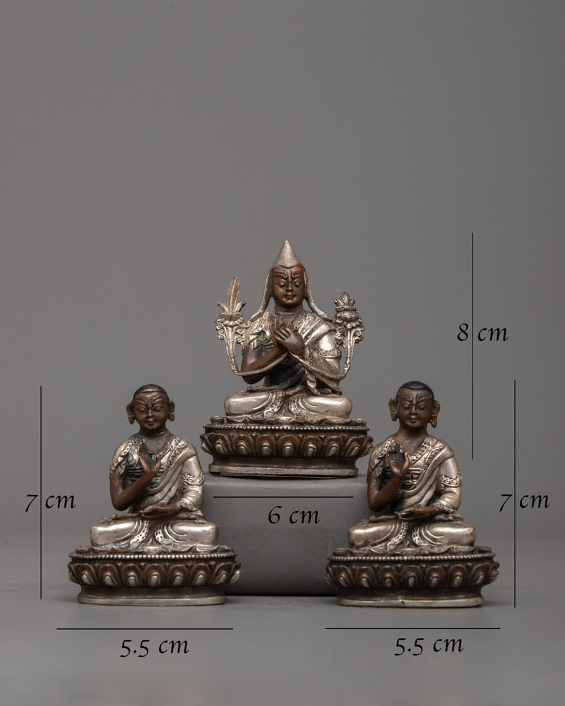 Tsongkhapa with Two Disciples Statue | Machine-Made Representation of Spiritual Guidance