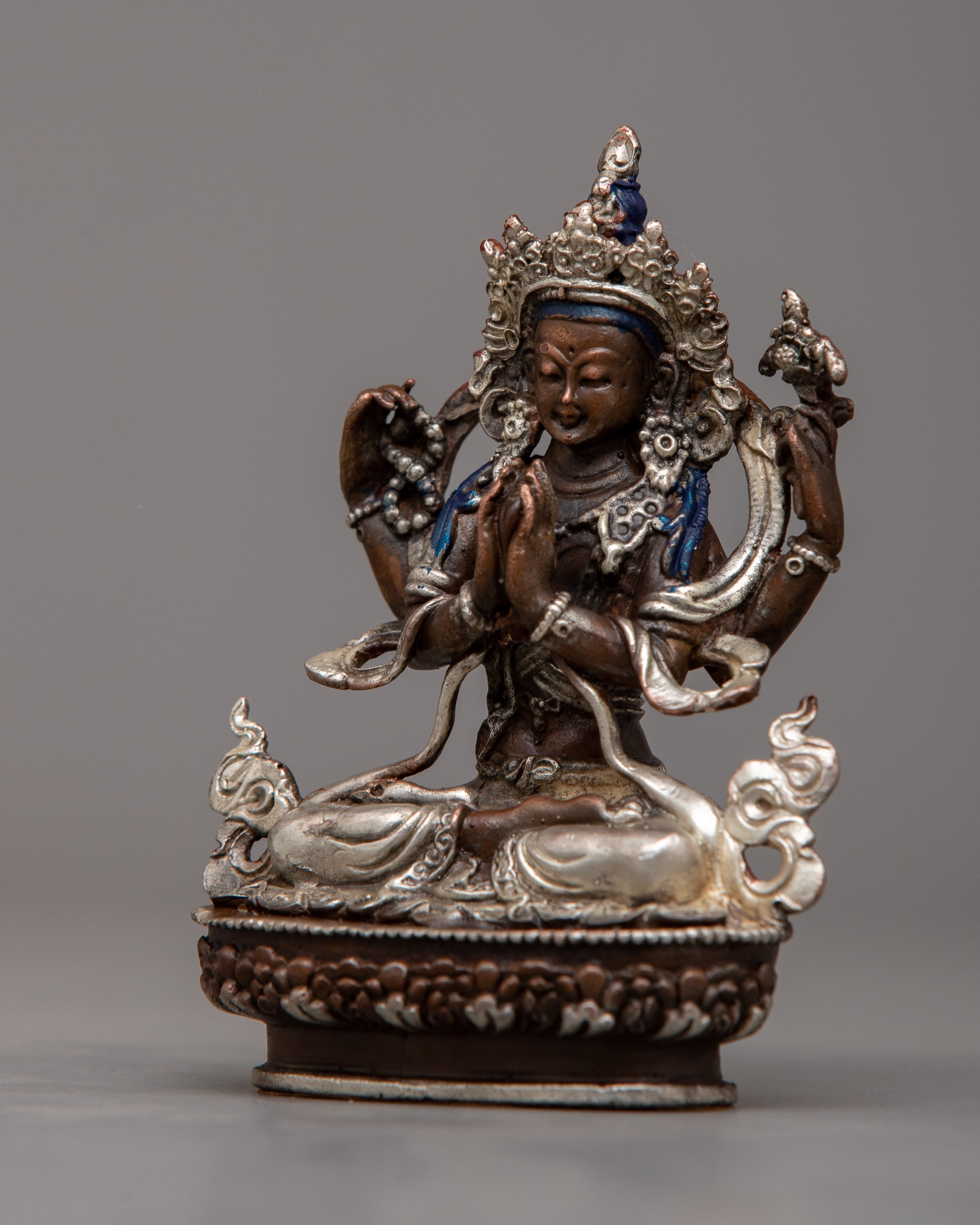 Silver Plated Chenresig Statue | Symbolism and Sacred Meanings Deity