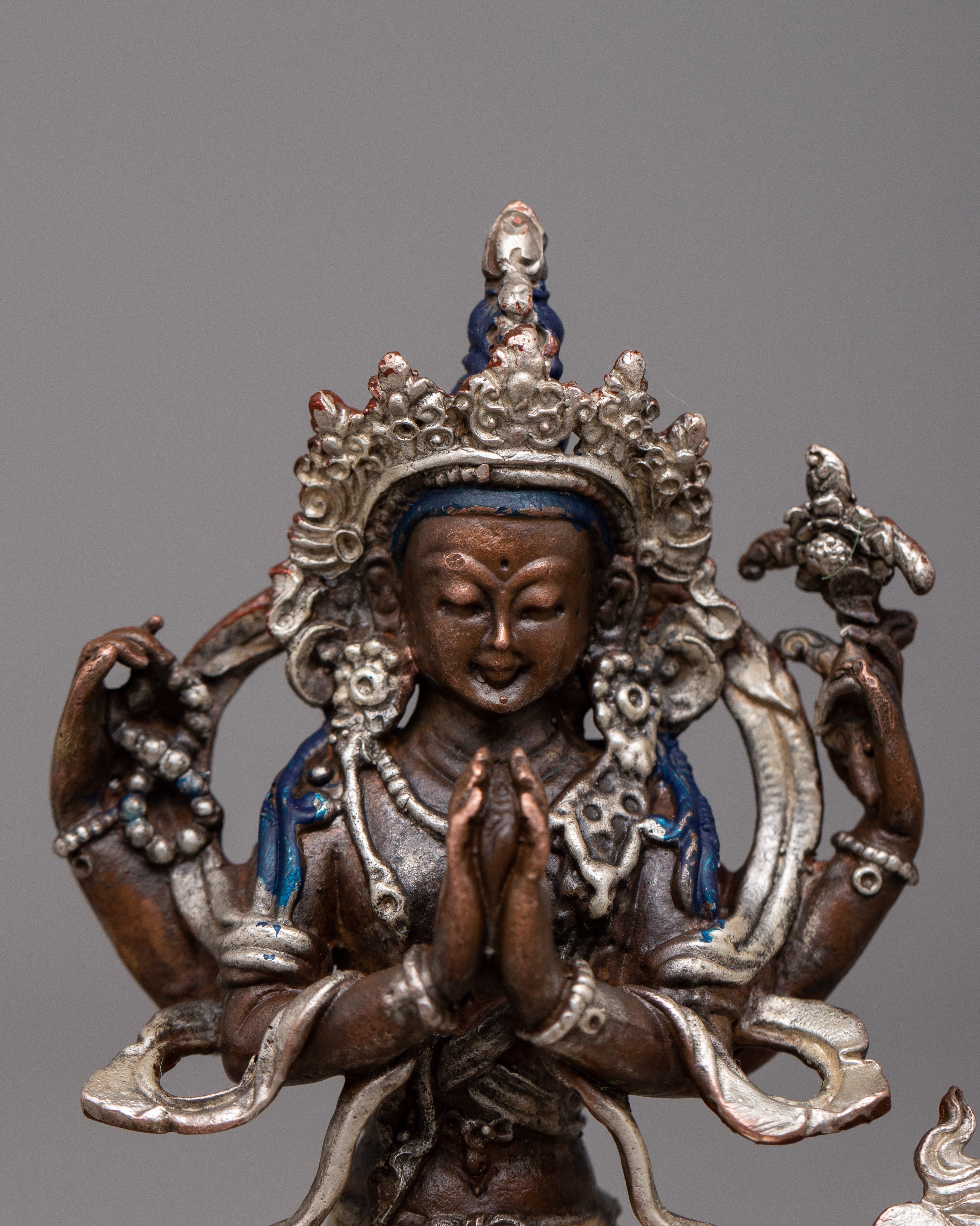 Silver Plated Chenresig Statue | Symbolism and Sacred Meanings Deity