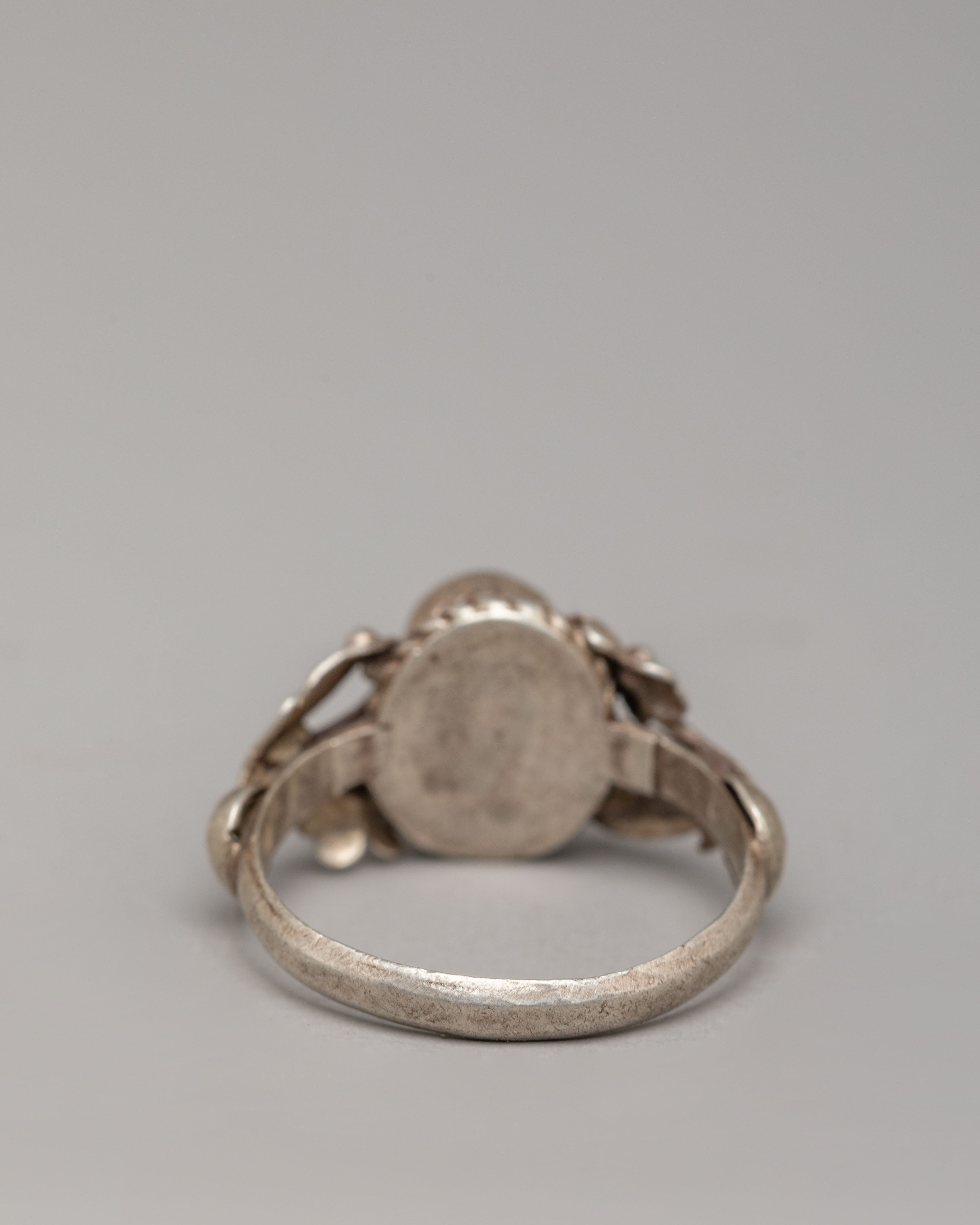 Traditional Tibetan Ring | Silver Ring with Natural Zircon Stone