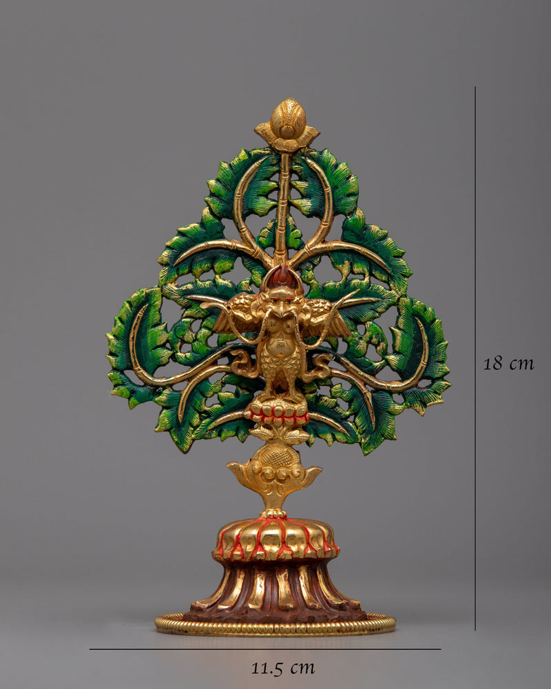 Garuda Statue on Tree Stand | Crafted in Copper with 24k Gold Plating